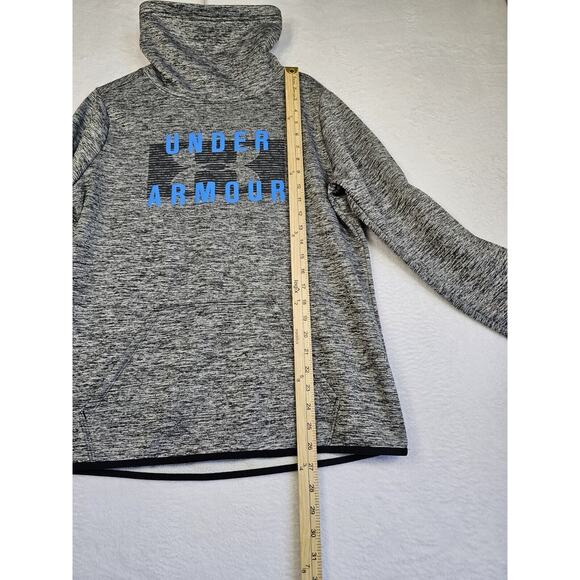 Under Armour Womens Fitness Training Pullover Top Cold Gear Sz Large Gray/blue - Picture 8 of 15